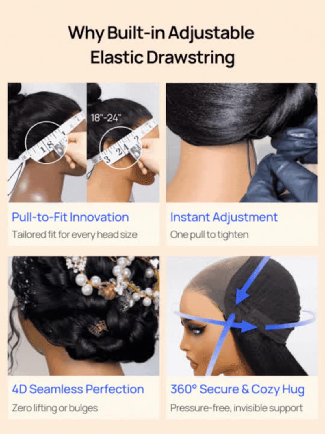 Nadula 13x4 HD Ombre Brown Wavy Bob Drawstring Wig Human Hair with Blonde Face Framing Layers Bangs,Pre Everything Glueless No Slip Wig Pre Plucked Ready to Wear Short Highlight Wavy Bob Wig 10inch