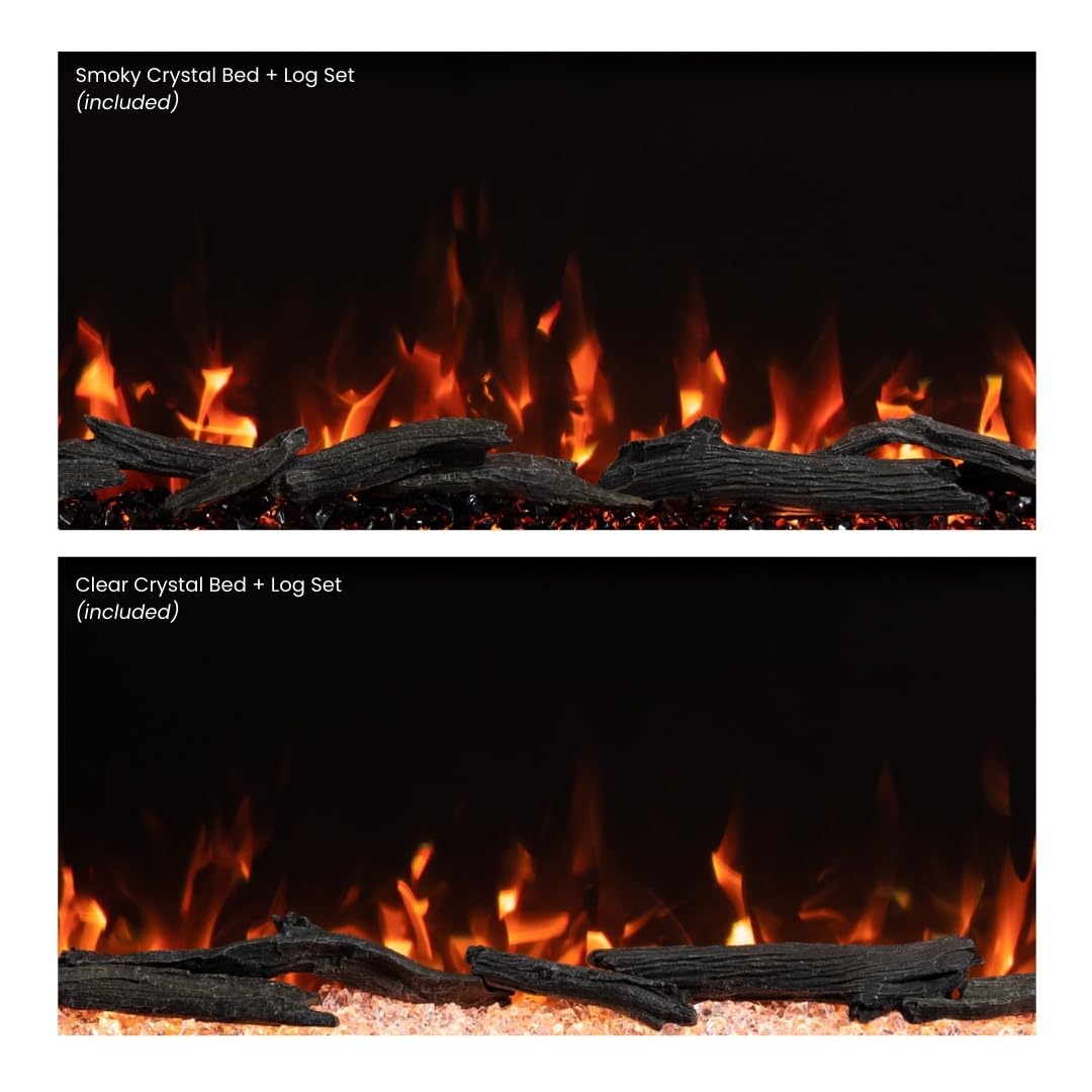 Highmark 72 Inch Smart Linear Electric Fireplace - Premium Flame with 10 Colors, Sleek Hidden Vent Design, Install Recessed in-Wall or Wall-Mount, WiFi Enabled.