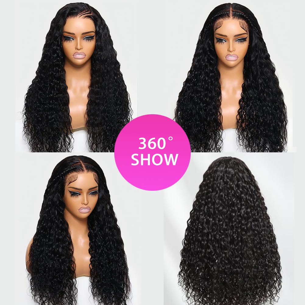 14 Inch Highlight Blonde Wear and Go Glueless Curly Bob Wig Human Hair Pre Plucked, Glueless Pre cut HD Lace Front Wigs Human Hair,Water Wave No Glue wigs, Natural Hairline for Women 200% Density