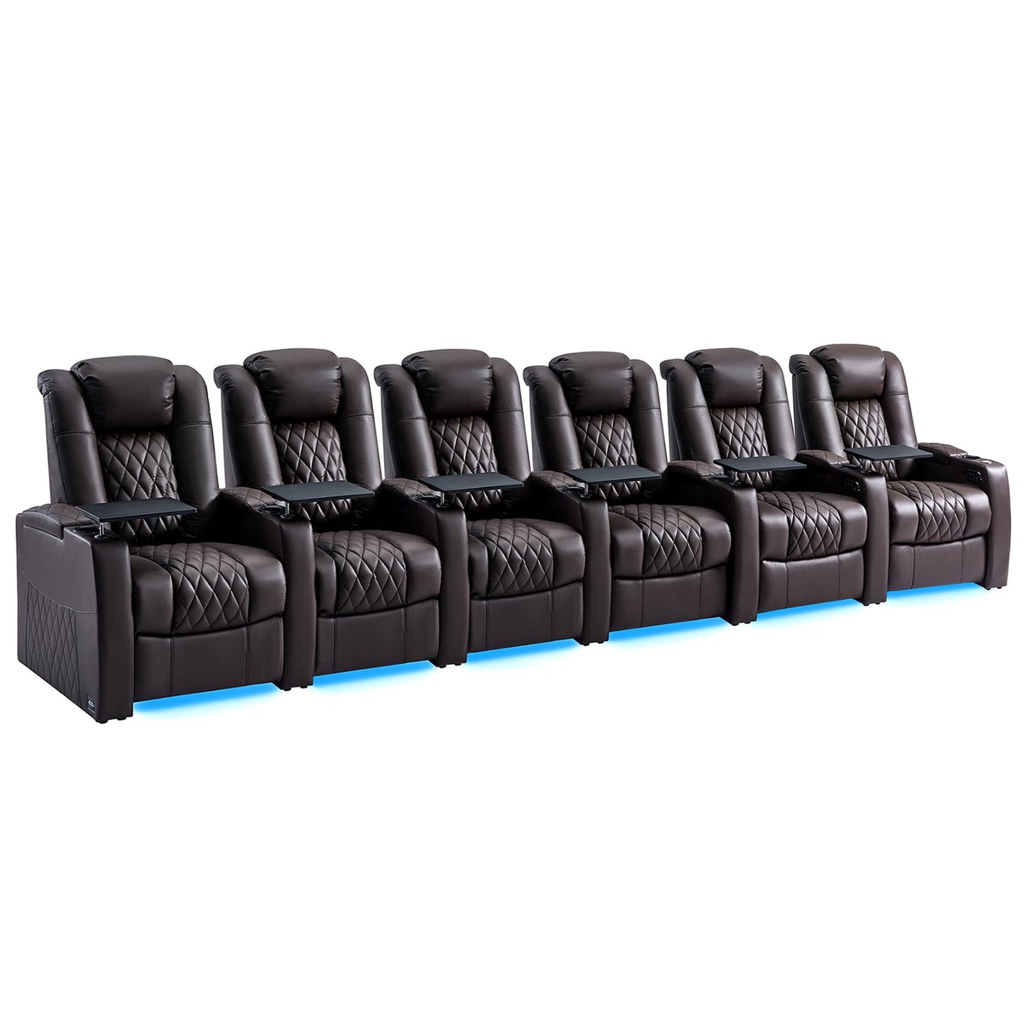 comfiroom Top-Grain Leather Home Theater Seating, Dual-Motor Power Recliner | Classic Series Black Zero Gravity Motorized Theater Chair with USB-C Charging, Adjustable Headrest, Tray Table, Row of 1