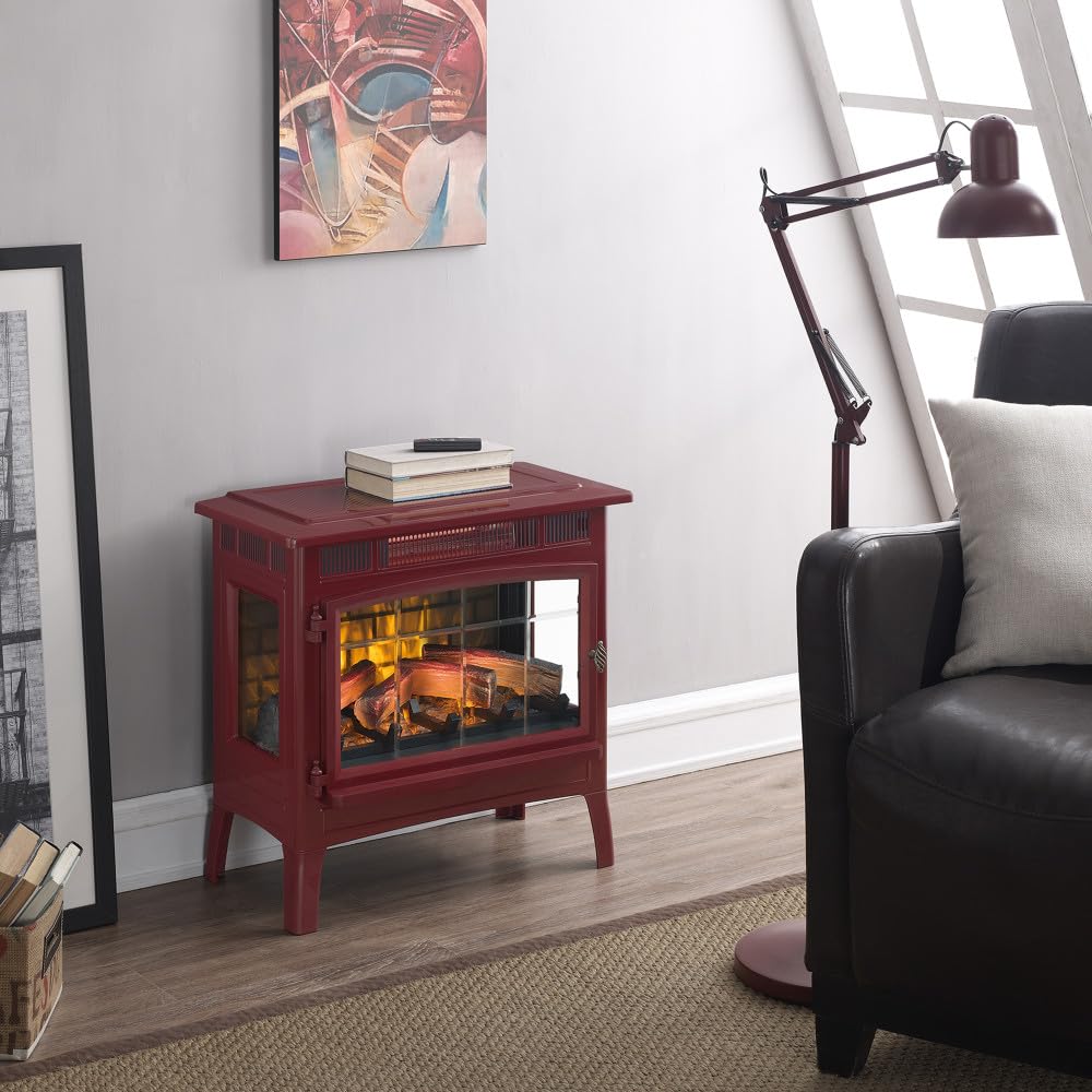 duraflame Freestanding Electric Fireplace Stove Heater with 3D Flame Effect for 1,000 Sq. Ft, Bronze