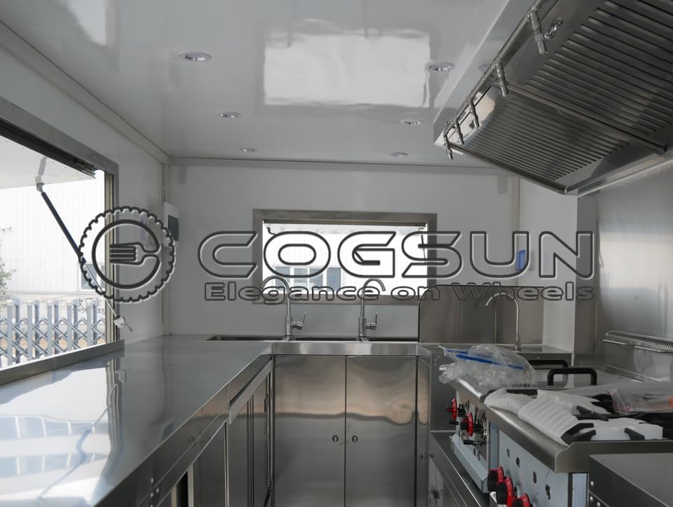 Mirror Food Trailer Equipment Mobile Trucks with Full Kitchen Equipment Hotdog Cart for Commercial Use Taco Cart Mobile Coffee Bar Trailer