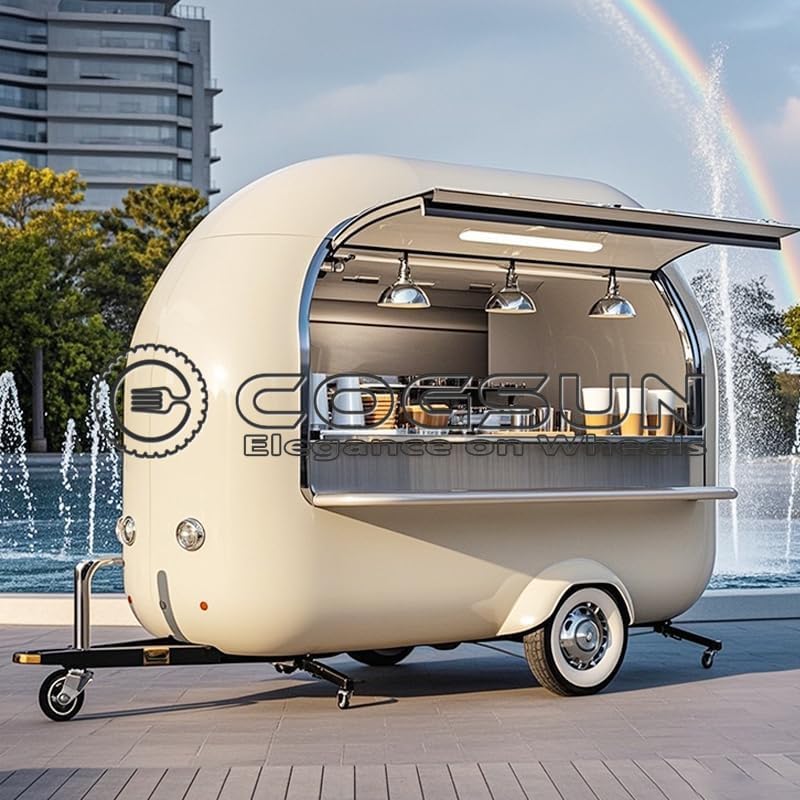 Mirror Food Trailer Equipment Mobile Trucks with Full Kitchen Equipment Hotdog Cart for Commercial Use Taco Cart Mobile Coffee Bar Trailer