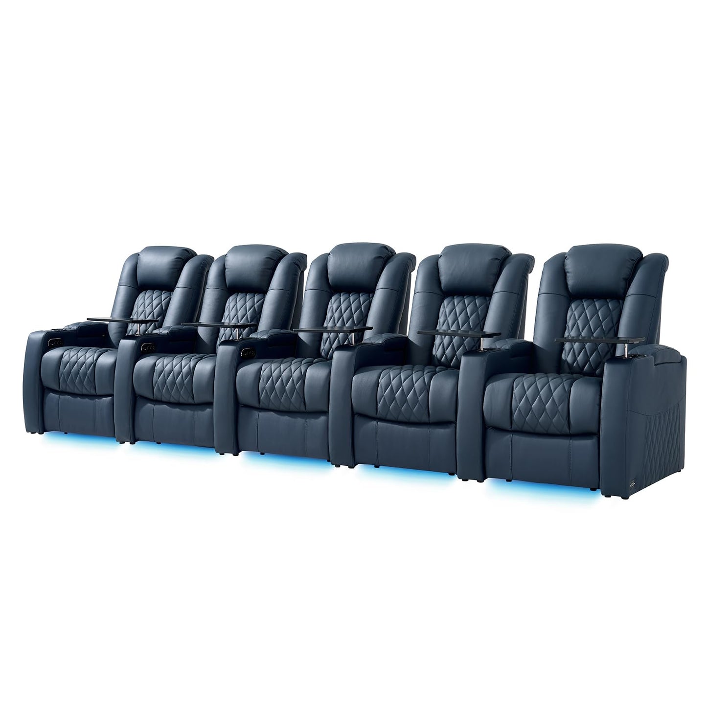 comfiroom Top-Grain Leather Home Theater Seating, Dual-Motor Power Recliner | Classic Series Black Zero Gravity Motorized Theater Chair with USB-C Charging, Adjustable Headrest, Tray Table, Row of 1