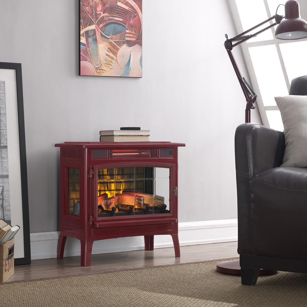 duraflame Freestanding Electric Fireplace Stove Heater with 3D Flame Effect for 1,000 Sq. Ft, Bronze