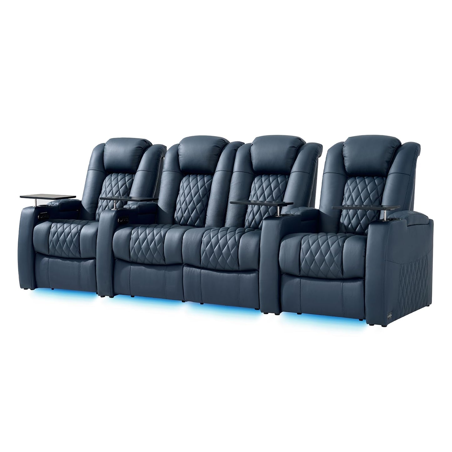 comfiroom Top-Grain Leather Home Theater Seating, Dual-Motor Power Recliner | Classic Series Black Zero Gravity Motorized Theater Chair with USB-C Charging, Adjustable Headrest, Tray Table, Row of 1