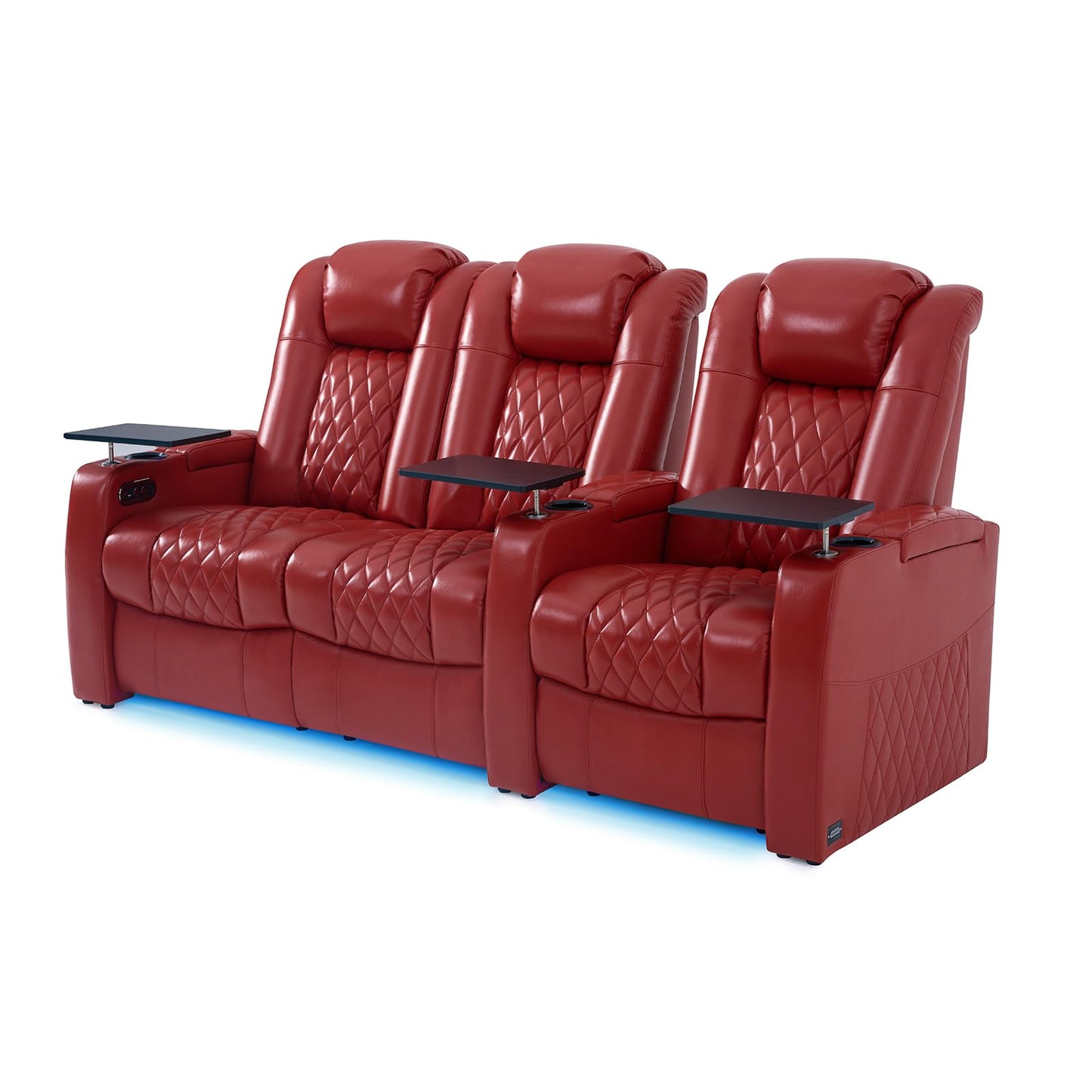 comfiroom Top-Grain Leather Home Theater Seating, Dual-Motor Power Recliner | Classic Series Black Zero Gravity Motorized Theater Chair with USB-C Charging, Adjustable Headrest, Tray Table, Row of 1