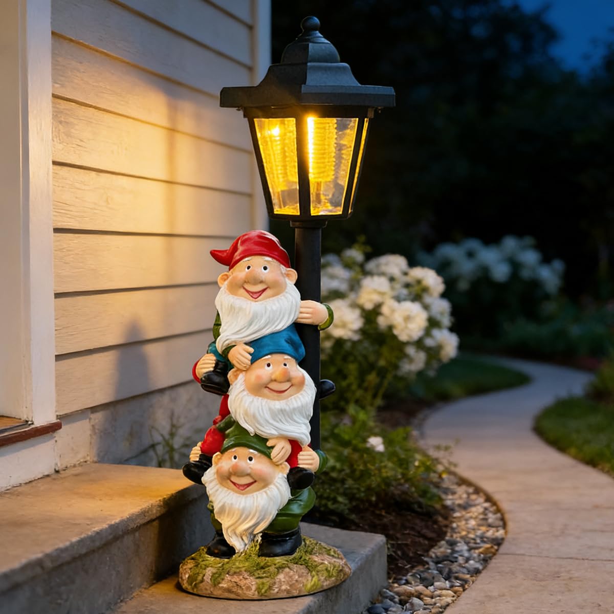 Solar Frog Garden Statue, Outside Frog Statue Gift - Outdoor Solar Garden Figurines Decorative Art Housewarming Gift Suitable for Balcony, Courtyard, and Lawn Decor