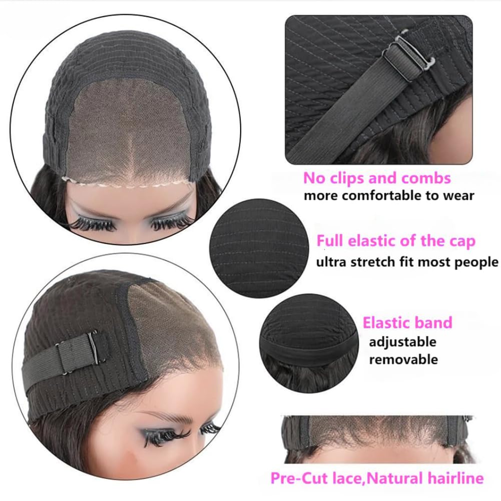 14 Inch Highlight Blonde Wear and Go Glueless Curly Bob Wig Human Hair Pre Plucked, Glueless Pre cut HD Lace Front Wigs Human Hair,Water Wave No Glue wigs, Natural Hairline for Women 200% Density