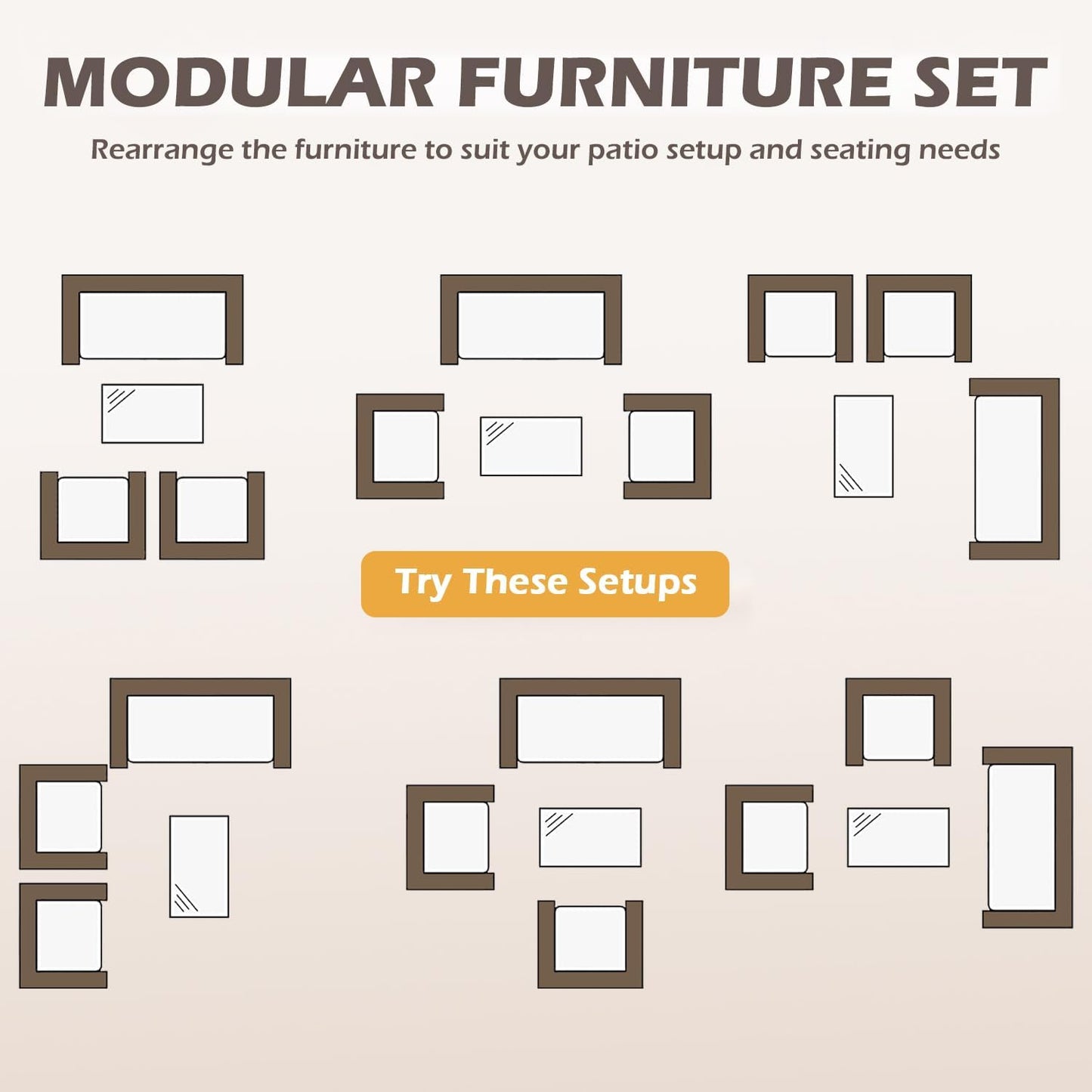 FDW 4-Piece Patio Furniture Set | Black | Outdoor Wicker Furniture | with Coffee Table | Modern Rattan Chairs Conversation Set | Outdoor Seating | Weather-Resistant | for Porch, Garden, Lawn