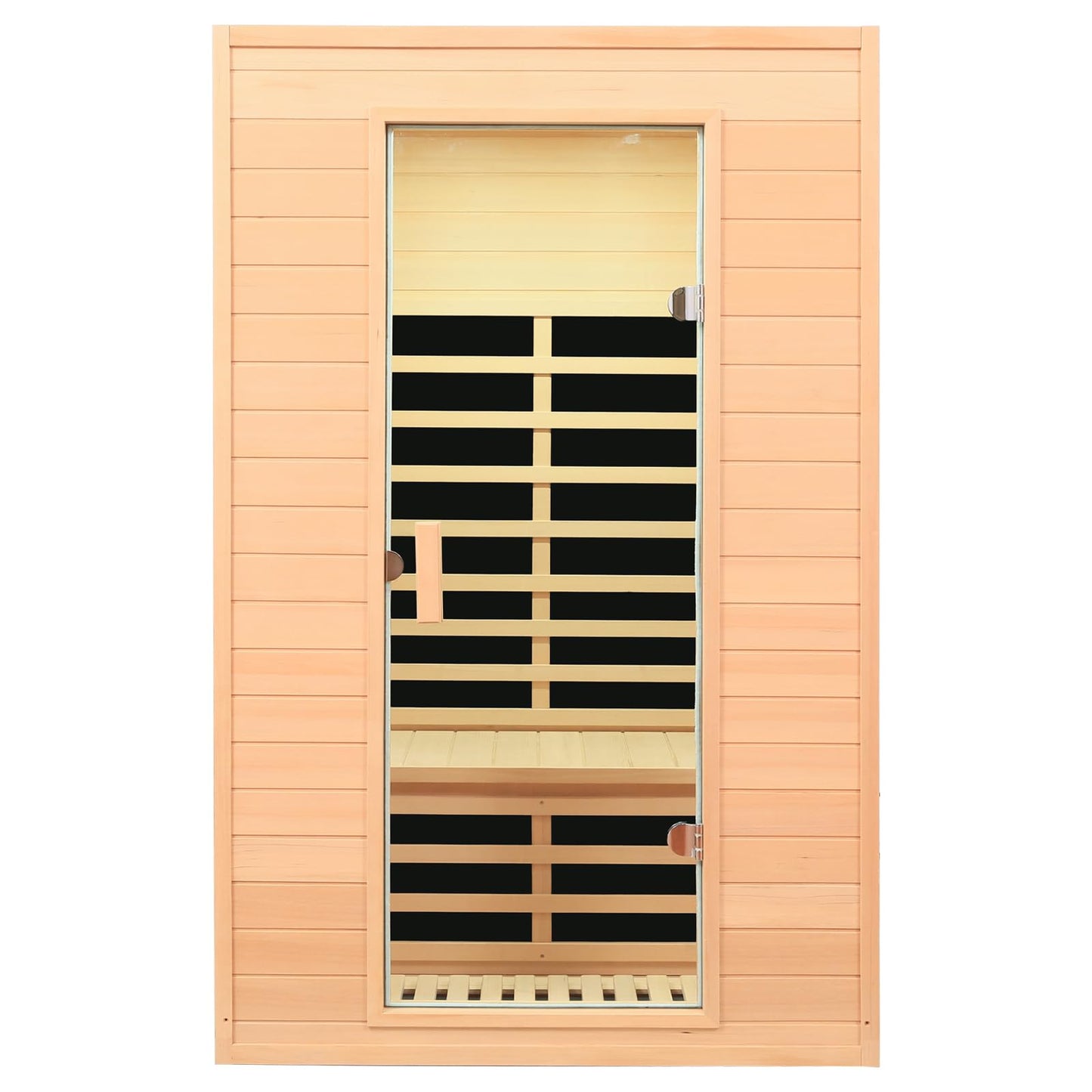3 Person Infrared Sauna Ceramic Infrared Sauna w/Red Light Therapy | Far & Near Infrared Sauna Indoor, Low EMF Infrared Saunas for Home, Hemlock Deluxe Glass Home Sauna with Granite Backdrop