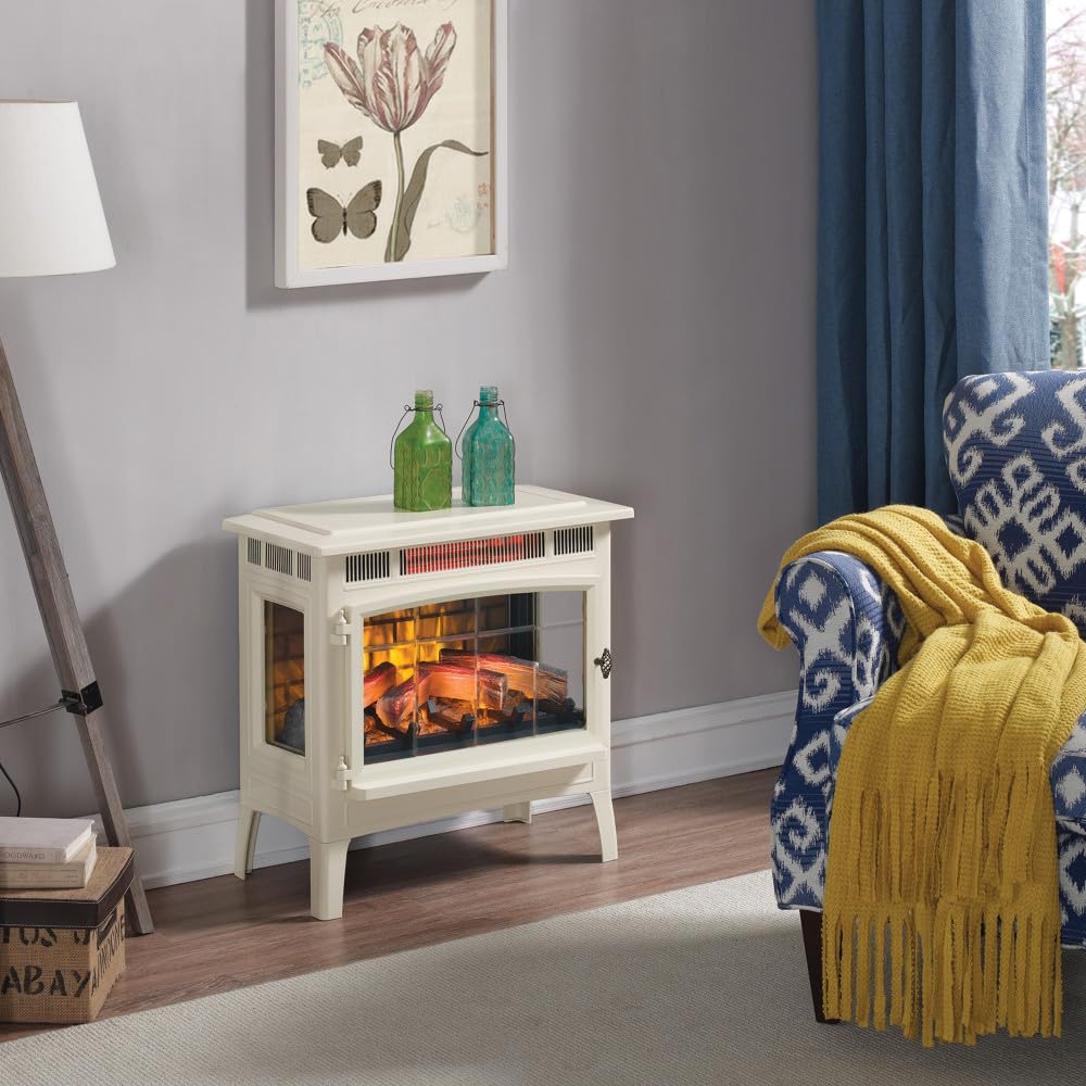duraflame Freestanding Electric Fireplace Stove Heater with 3D Flame Effect for 1,000 Sq. Ft, Bronze