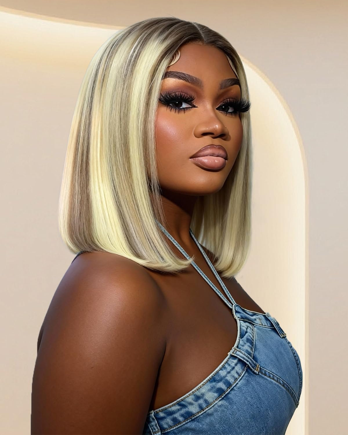 Alididi Ash Blonde Bob Wig Human Hair 13x6 Hd Lace Frontal Short Straight Lace Front Bob Wigs For Women Human Hair Pre Plucked 180% Density 10 Inch