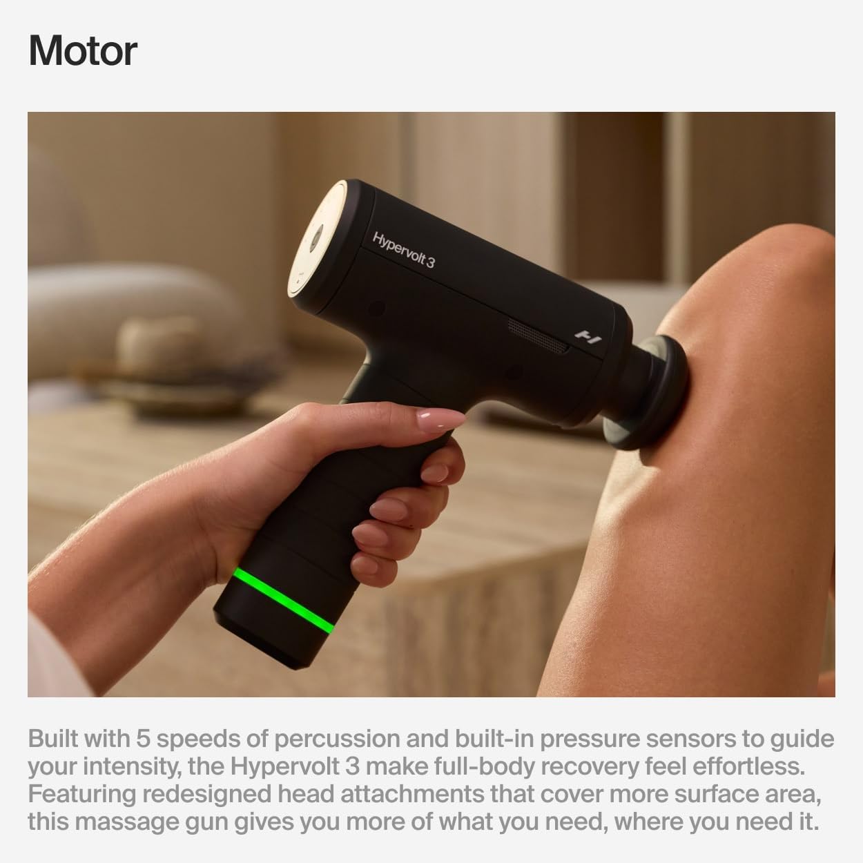 Hyperice Hypervolt 3 Percussion Massage Gun Heated Head Premium Carry Case | Loosen Tight Muscles | Five Speed Control Settings | Quiet Performance | Heated Head | Pressure Sensor Tech | 4 Hour Battery
