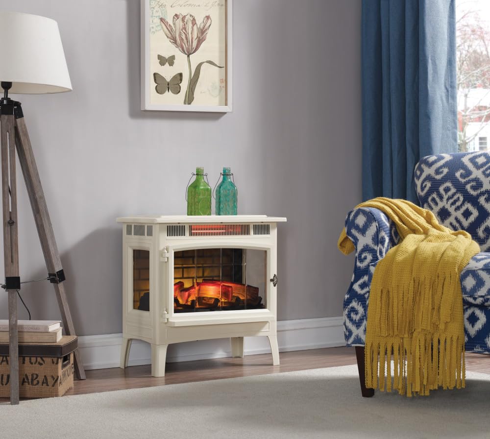 duraflame Freestanding Electric Fireplace Stove Heater with 3D Flame Effect for 1,000 Sq. Ft, Bronze
