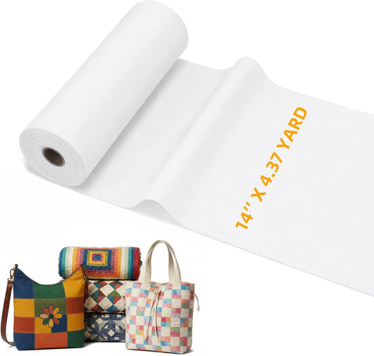 BrightRow Double Sided Foam Interfacing Stabilizer,White,14'' X 4.36 yd