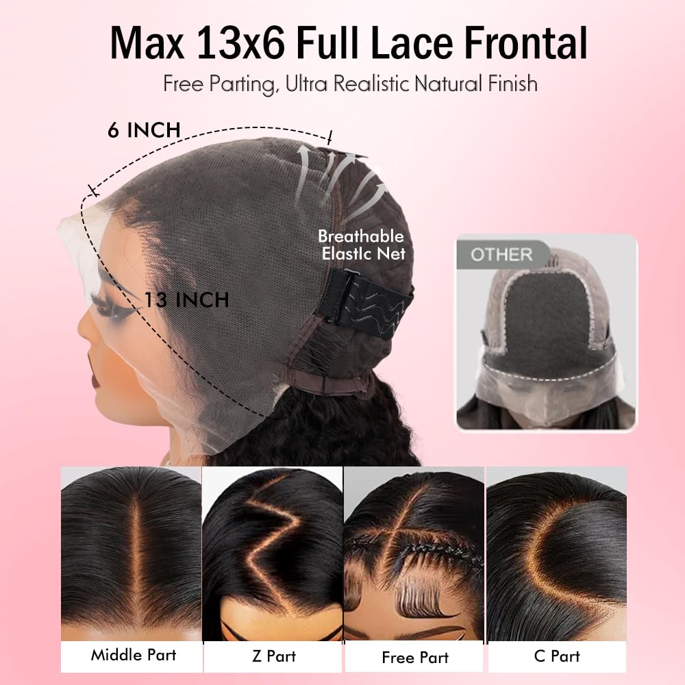PERISMODA 13x6 Full Lace Frontal Burmese Curly Wig Human Hair 200 Density HD Transparent Lace Frontal Wigs Human Hair with Spiral Curly Ends 15A Virgin Human Hair for Women 28 Inch