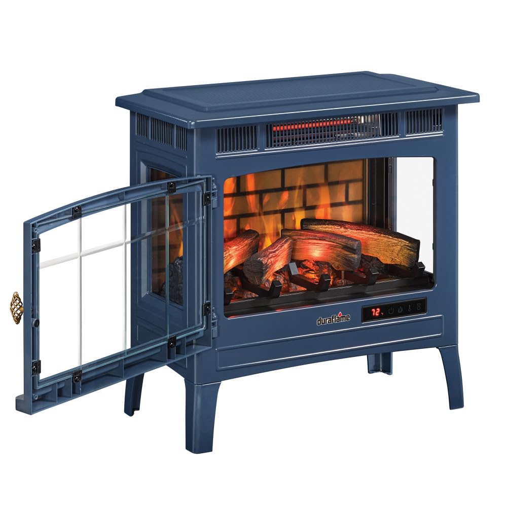 duraflame Freestanding Electric Fireplace Stove Heater with 3D Flame Effect for 1,000 Sq. Ft, Bronze