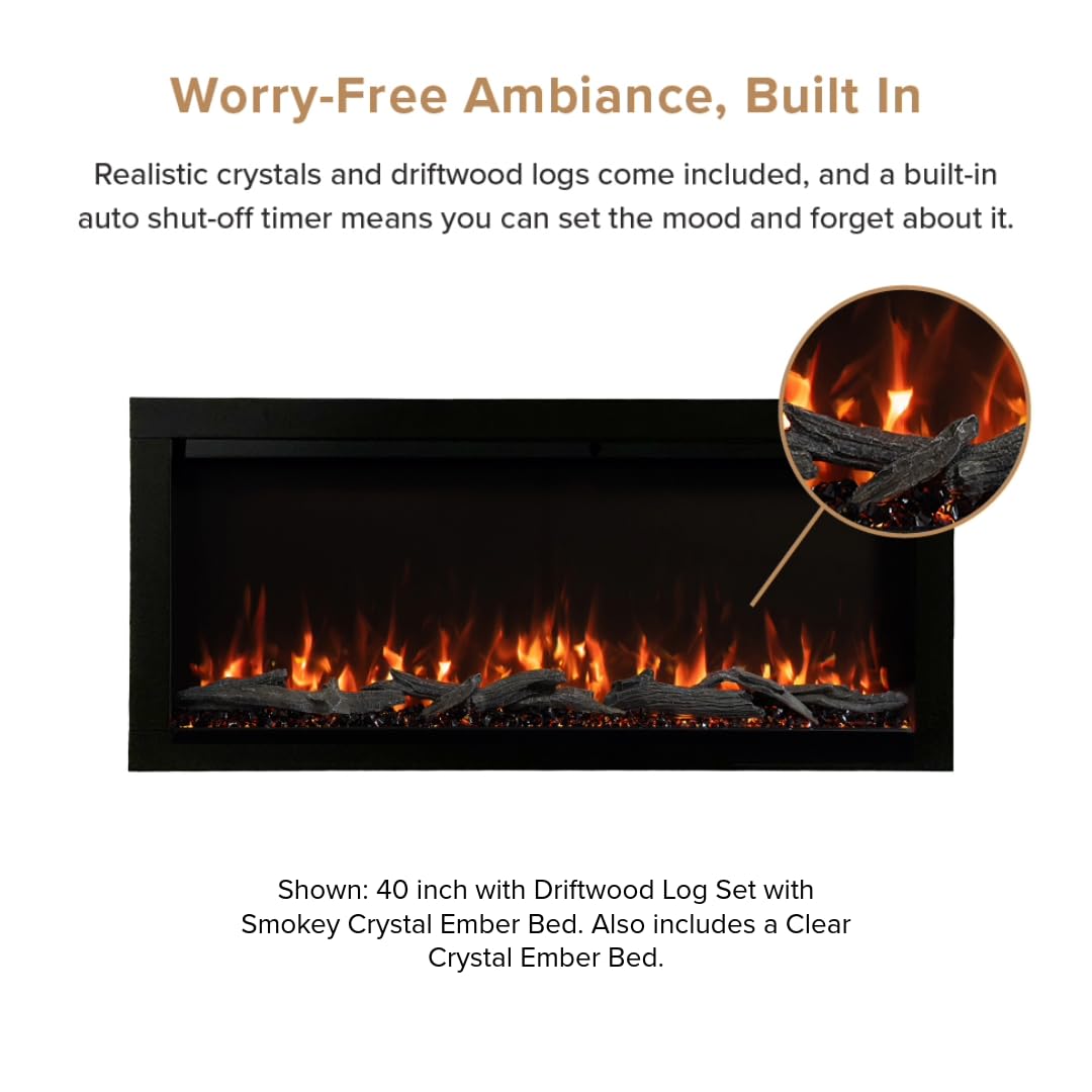 Highmark 72 Inch Smart Linear Electric Fireplace - Premium Flame with 10 Colors, Sleek Hidden Vent Design, Install Recessed in-Wall or Wall-Mount, WiFi Enabled.