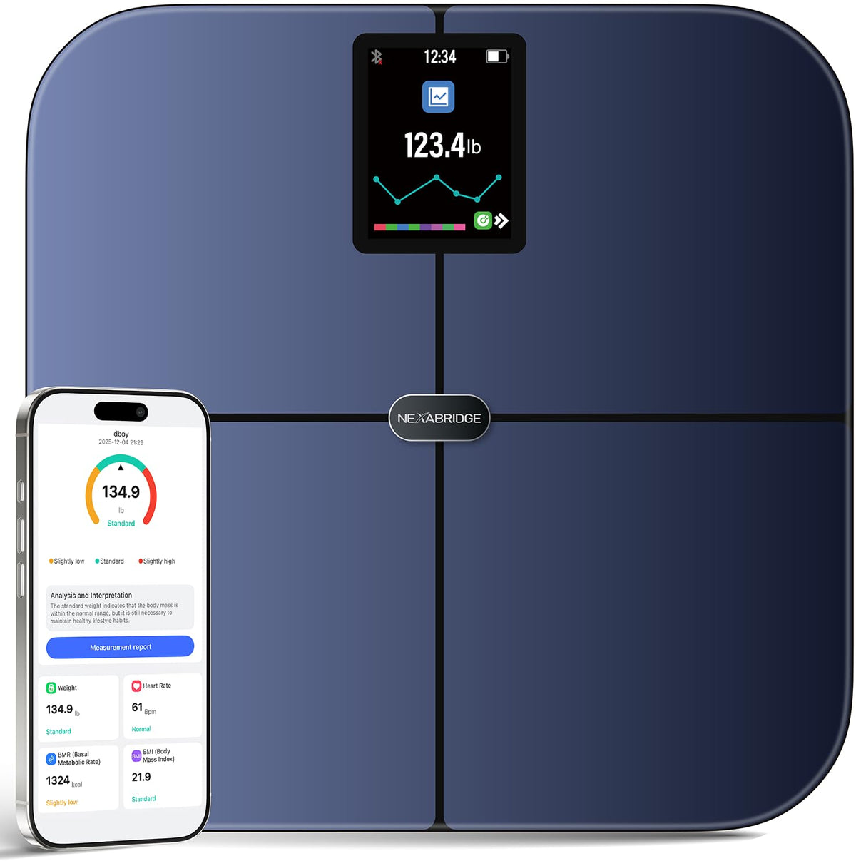 Smart Scale for Body Weight, BMI, Body Fat, Muscle Mass, 11" Large Digital Bathroom Scale, 12 Body Composition Analysis, Sync App, Bluetooth, LED Display, 400 lbs - Nexa 1 - Restful Hideout