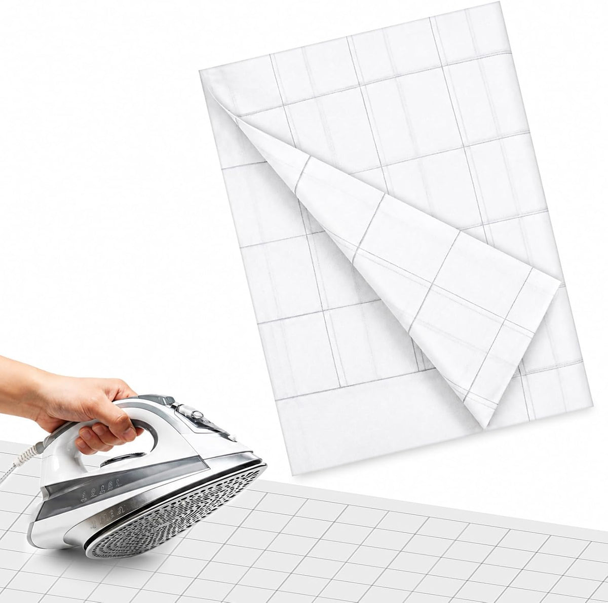 Fusible Interfacing for Sewing 2.5 Inch Grid Iron on Interfacing, White