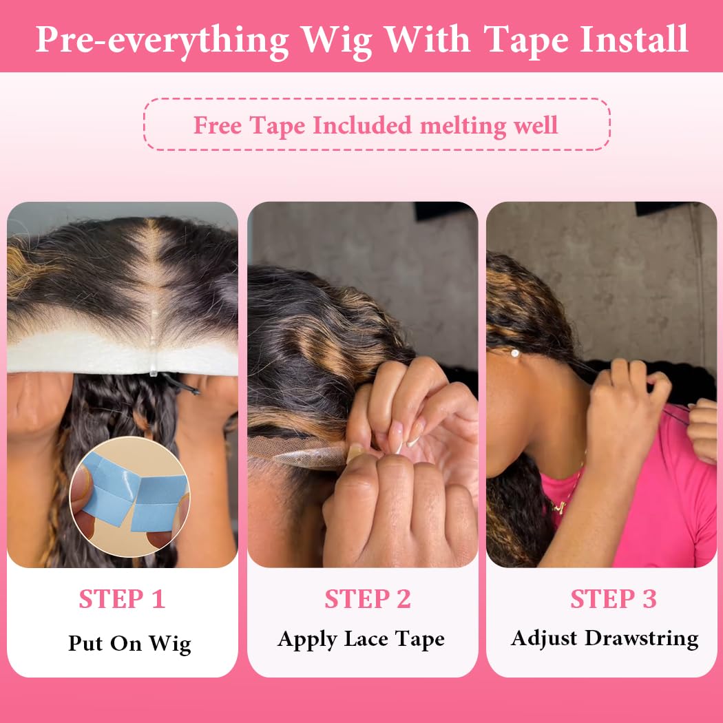 7X5 Deep Wave Wear And Go Glueless Wigs Human Hair Pre Plucked Pre Cut Hd Lace 210 Density Deep Wave Lace Front Wigs Human Hair 26 Inch Drawstring Curly Human Hair Wig For Women Beginner Friendly
