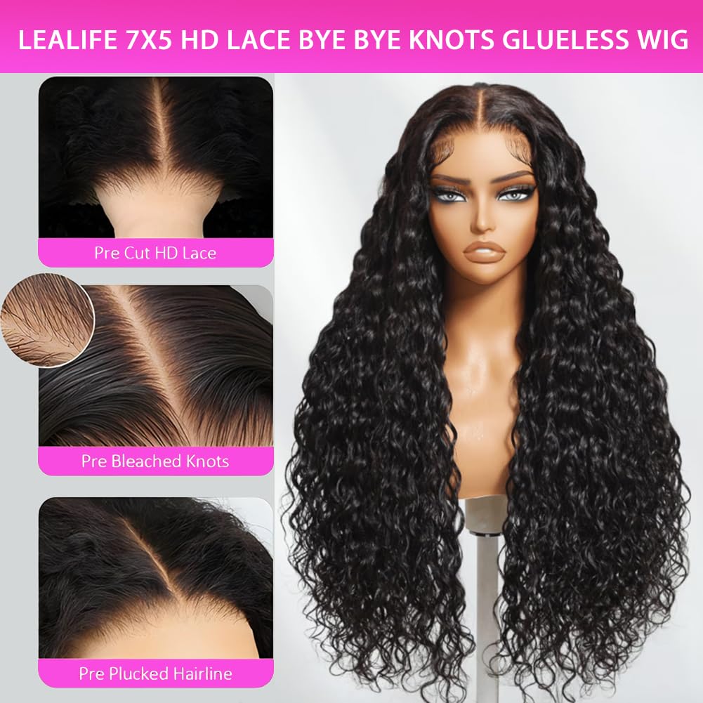 14 Inch Highlight Blonde Wear and Go Glueless Curly Bob Wig Human Hair Pre Plucked, Glueless Pre cut HD Lace Front Wigs Human Hair,Water Wave No Glue wigs, Natural Hairline for Women 200% Density