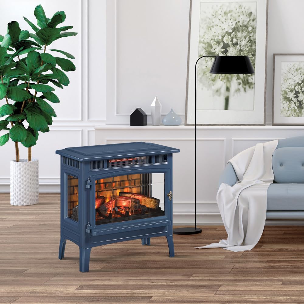 duraflame Freestanding Electric Fireplace Stove Heater with 3D Flame Effect for 1,000 Sq. Ft, Bronze