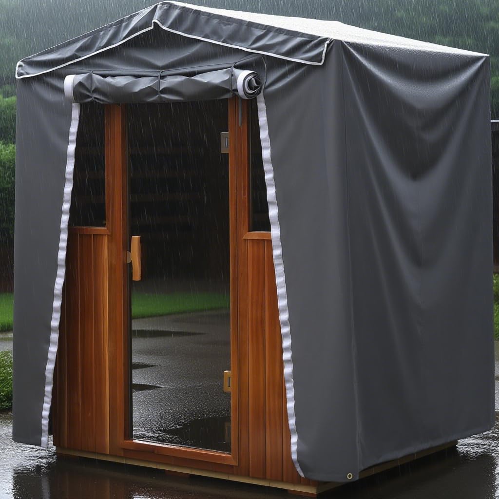 LTCCDSS Ultra-Low EMF Outdoor Infrared Sauna 2 Person, Composite Wood Far Infrared Sauna for Home, EMF 0.1-1mG, Bluetooth & Chromotherapy