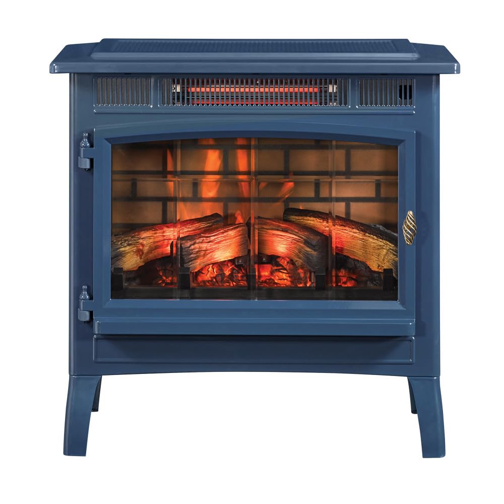 duraflame Freestanding Electric Fireplace Stove Heater with 3D Flame Effect for 1,000 Sq. Ft, Bronze