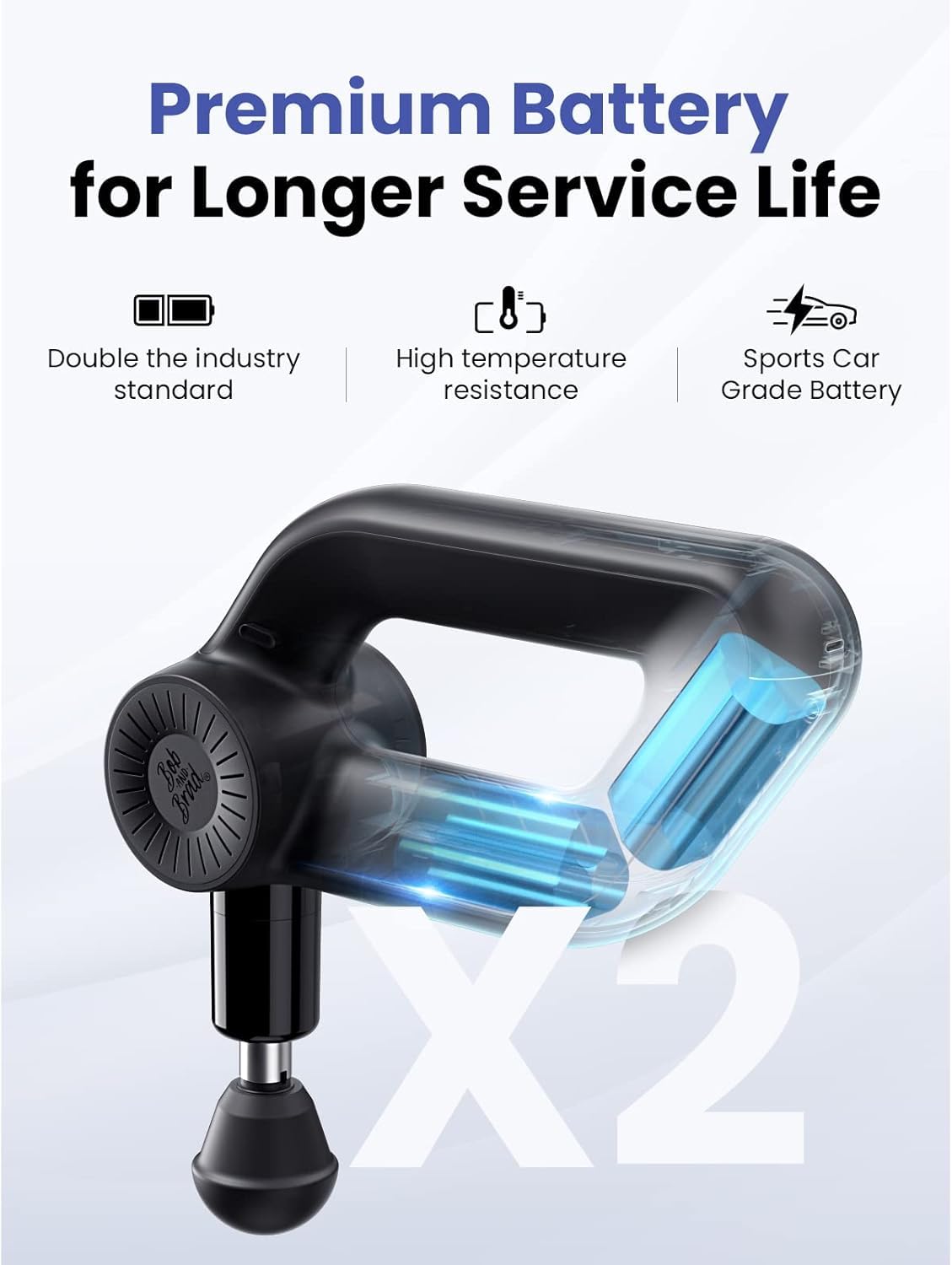 BOB AND BRAD D6 Pro Max+ Massage Gun with Heat and Cold, Powerful Deep Tissue Percussion Massager with 16mm Amplitude, Professional Muscle Massager Gun for Athletes, Quiet Electric Handheld Massager