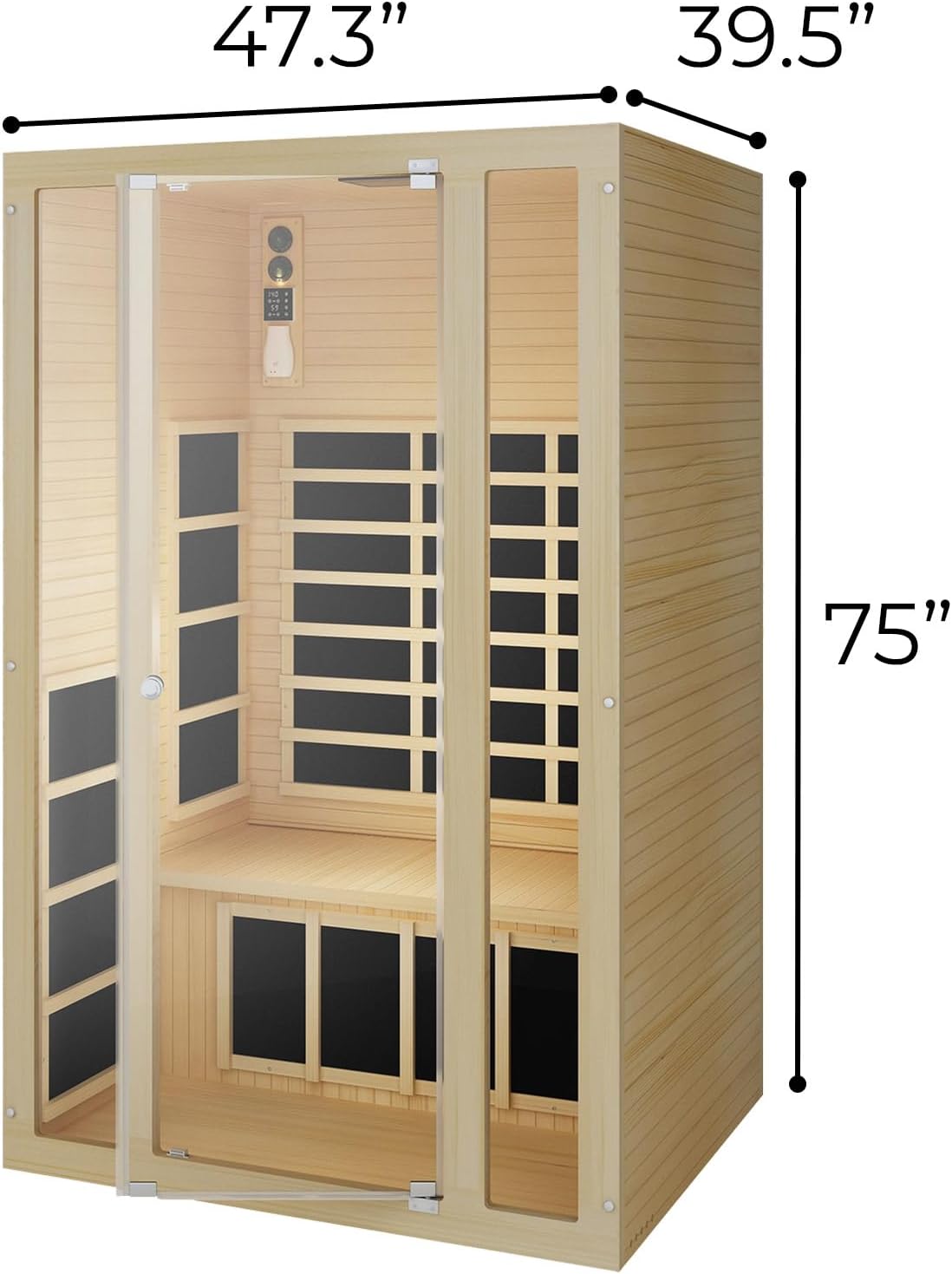 Joyous+ 170°F 2-Person Home Infrared Sauna with Color & Red Light Therapy, Low EMF - Indoor Personal Luxury Spa for House and Gym