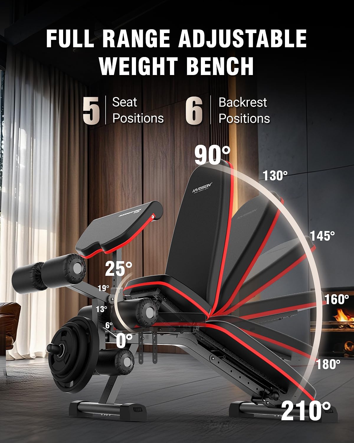 Adjustable Weight Bench, Bench1000 MAX Heavy Duty Workout Bench Press with Leg Extension and Preacher Pad for Home Gym Strength Training, Flat Incline Decline Sit Up Bench