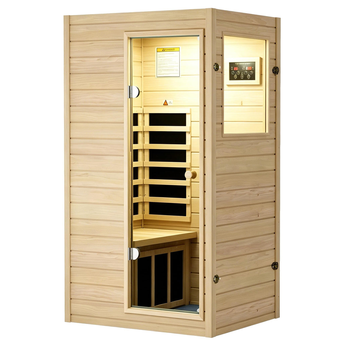LTCCDSS Ultra-Low EMF Outdoor Infrared Sauna 2 Person, Composite Wood Far Infrared Sauna for Home, EMF 0.1-1mG, Bluetooth & Chromotherapy