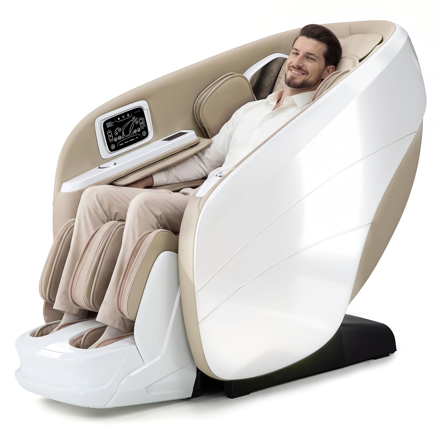 4D Massage Chair Full Body 55" SL Track Zero Gravity Recliner | 34 Airbags Massage, 20 Auto Massage Programs, Auto Body Scan, AI Voice Control, Black
