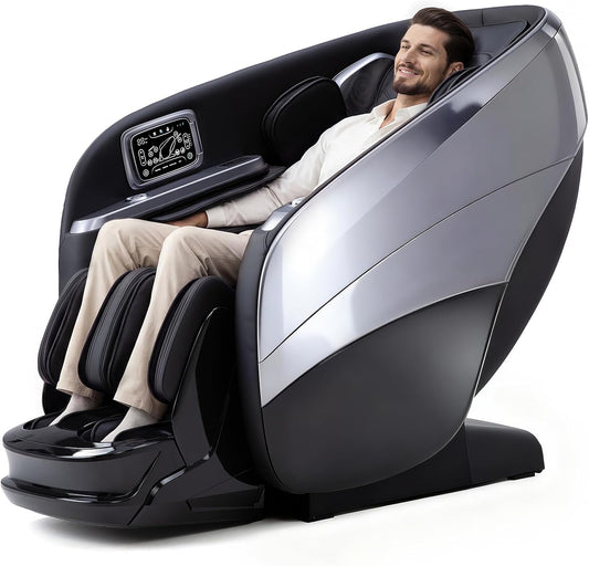 4D Massage Chair Full Body 55" SL Track Zero Gravity Recliner | 34 Airbags Massage, 20 Auto Massage Programs, Auto Body Scan, AI Voice Control, Black