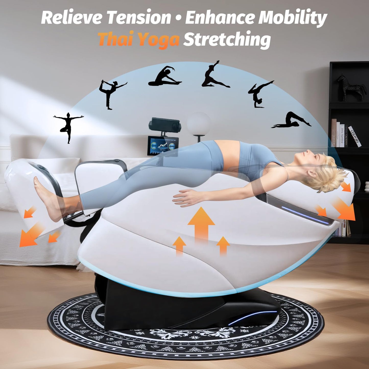 Massage Chair Full Body, 2026 Zero Gravity SL-Track Shiatsu Massage Chairs Recliner with AI Voice, LED Backlight Remote Control, Waist & Calf Heating, Phone Joystick and Holder, G6 Black