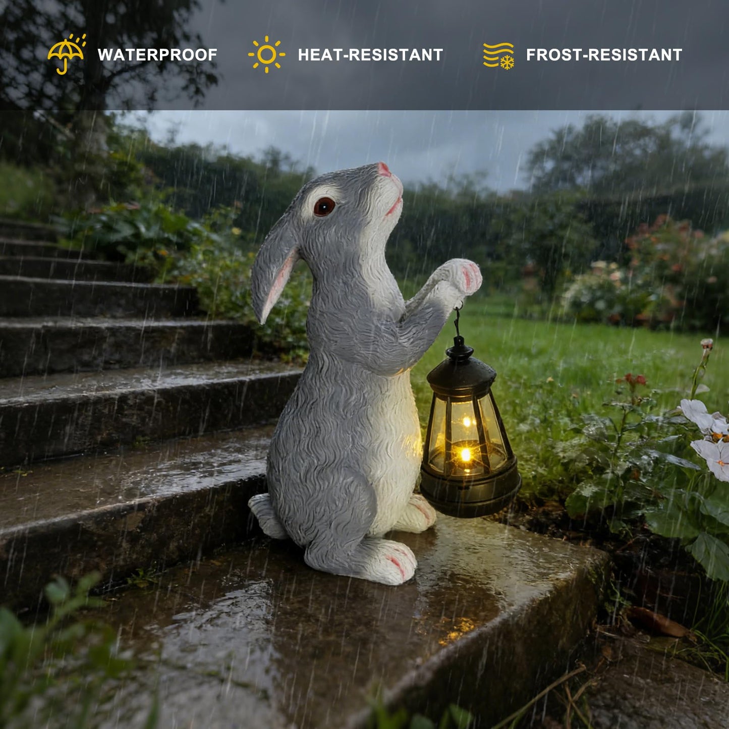 Solar Frog with Umbrella Statue - LED Solar Powered Garden Decor, Auto On/Off Waterproof Resin Outdoor Sculpture for Patio, Yard, Pond, Unique Gardening Gifts for Women & Mom