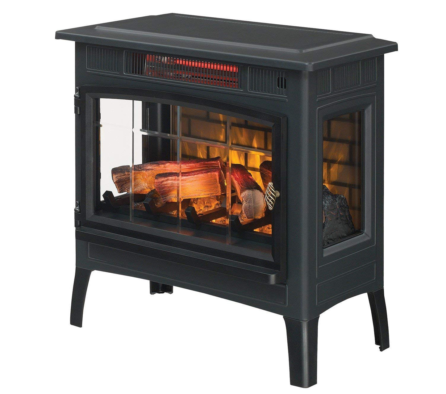 duraflame Freestanding Electric Fireplace Stove Heater with 3D Flame Effect for 1,000 Sq. Ft, Bronze