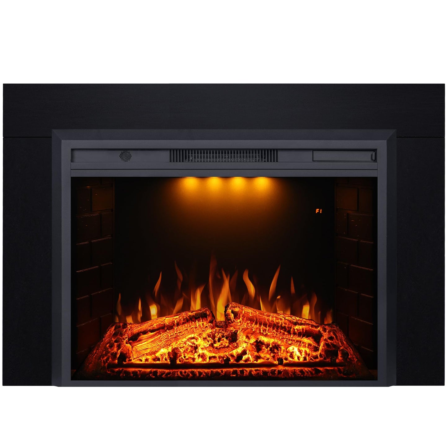 Valuxhome 40” W Electric Fireplace Insert with Log Speaker for Crackling Sound, 750W(Low)/1500W(high) for Heating, Independent Function for Heating and Changing Colors, Overheating Protection