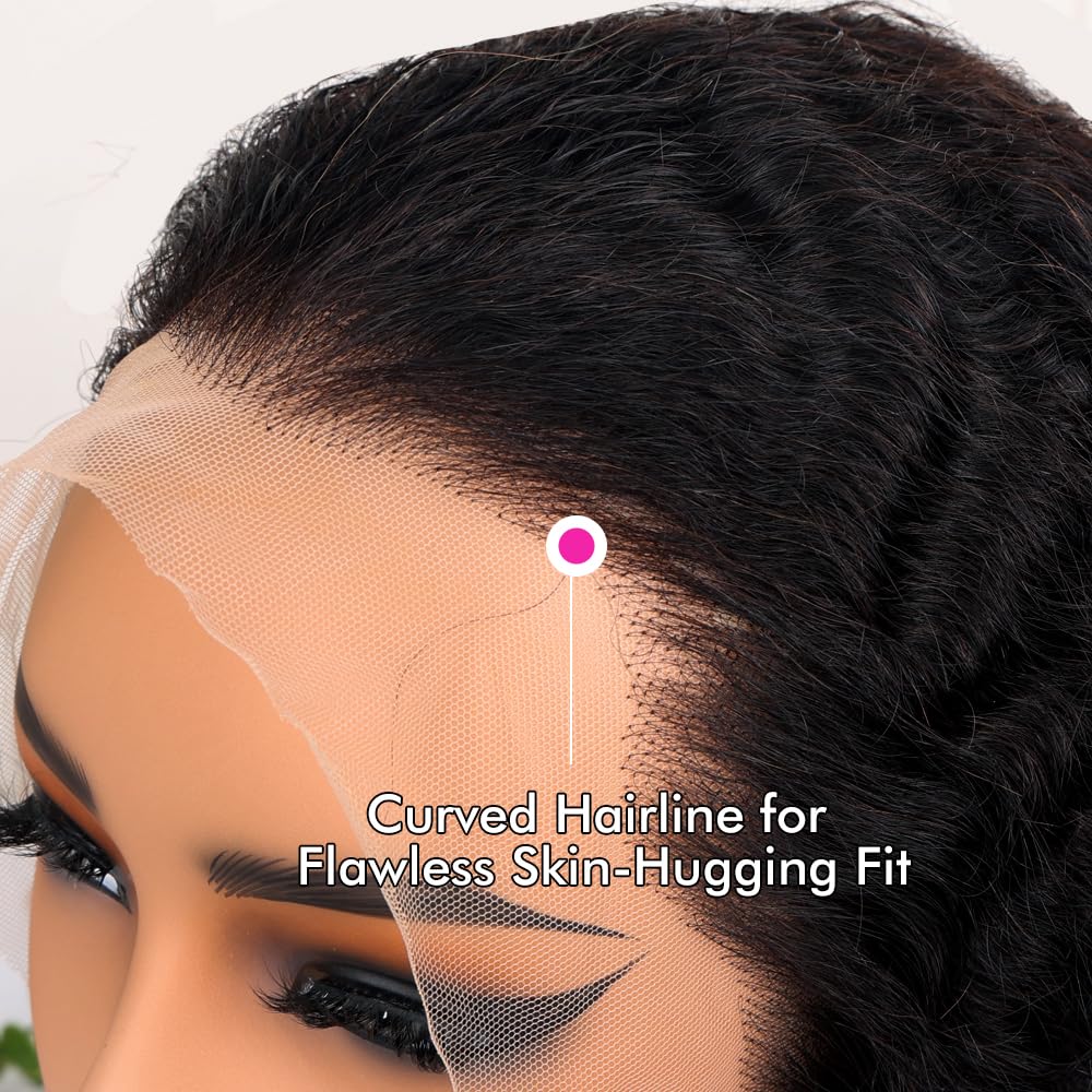PERISMODA 13x6 Full Lace Frontal Burmese Curly Wig Human Hair 200 Density HD Transparent Lace Frontal Wigs Human Hair with Spiral Curly Ends 15A Virgin Human Hair for Women 28 Inch