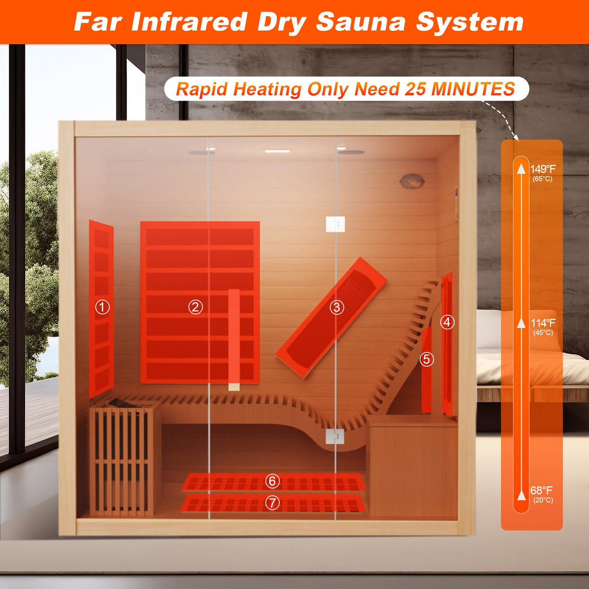 2 Person Infrared Saunas for Home with Recliner, 220V Traditional Sauna for Indoor Use, Canadian Ceder, Full Spectrum Sauna with 9 Heating Panels (Cedar)