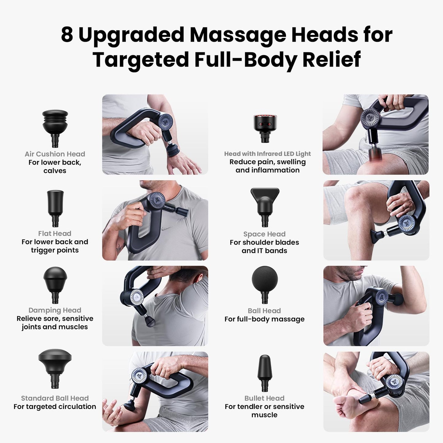 BOB AND BRAD D6 Pro Max+ Massage Gun with Heat and Cold, Powerful Deep Tissue Percussion Massager with 16mm Amplitude, Professional Muscle Massager Gun for Athletes, Quiet Electric Handheld Massager