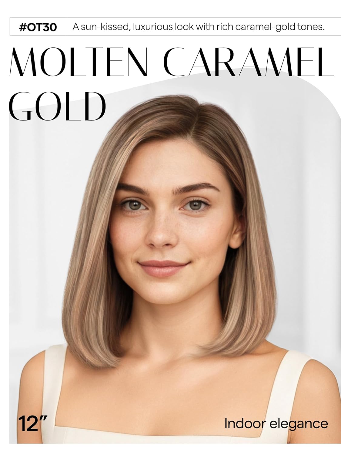 GORGIUS Blonde Bob Wig with Highlights Glueless Straight Short Synthetic Lace Front Wigs For Women Pre Cut Pre Plucked Side Part Hairline 12 Inch