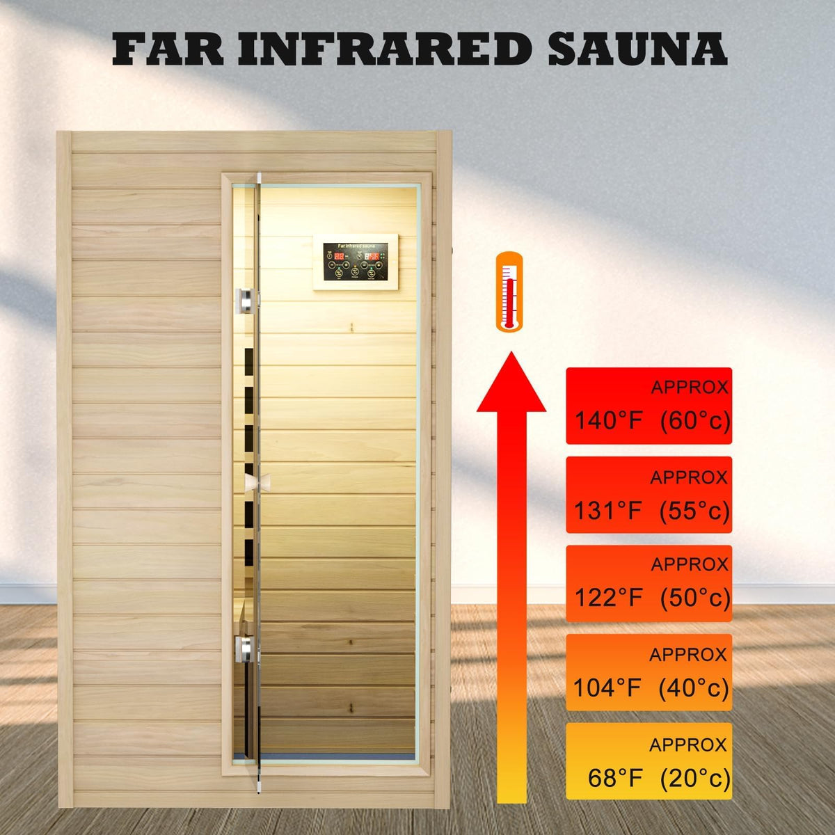 LTCCDSS Ultra-Low EMF Outdoor Infrared Sauna 2 Person, Composite Wood Far Infrared Sauna for Home, EMF 0.1-1mG, Bluetooth & Chromotherapy