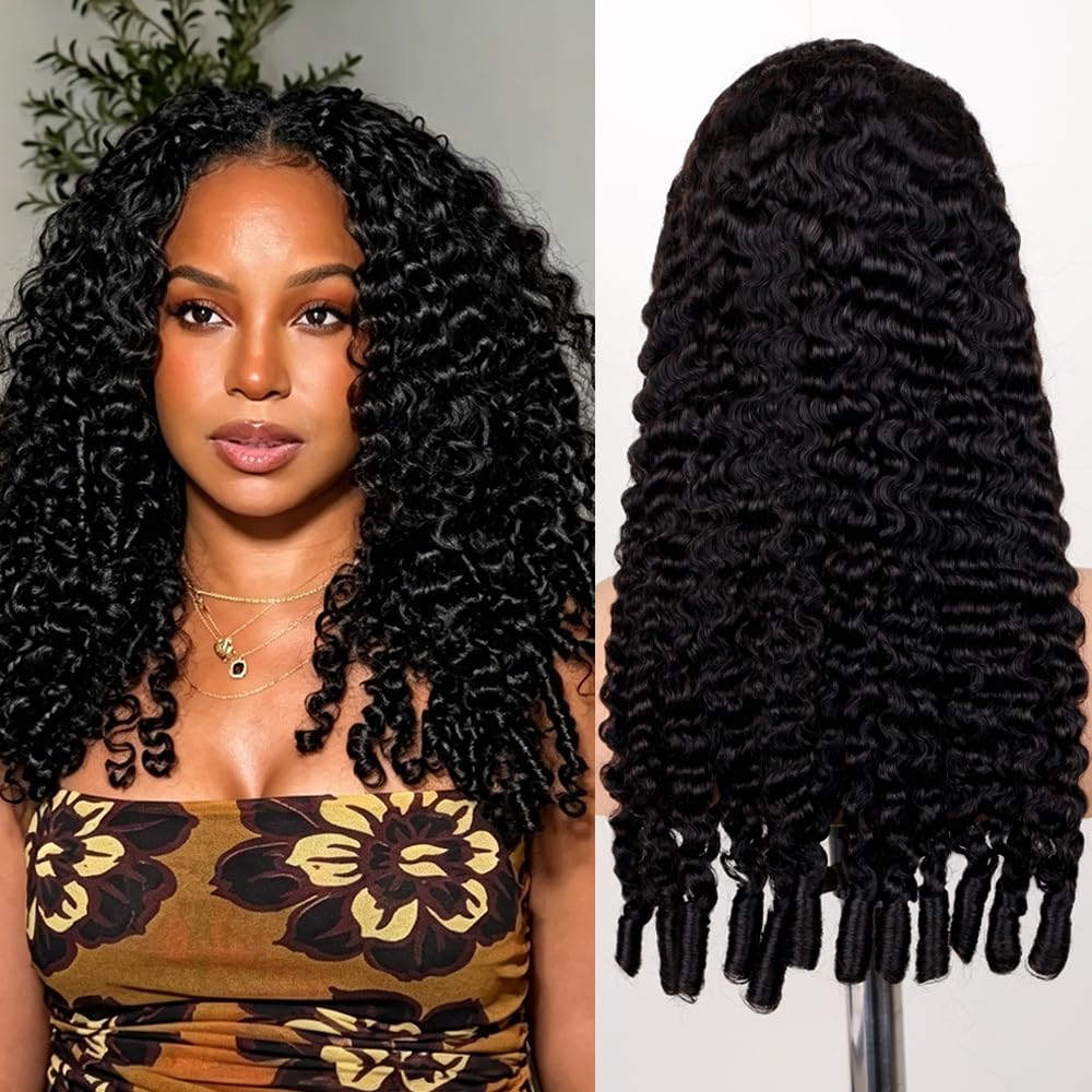 PERISMODA 13x6 Full Lace Frontal Burmese Curly Wig Human Hair 200 Density HD Transparent Lace Frontal Wigs Human Hair with Spiral Curly Ends 15A Virgin Human Hair for Women 28 Inch