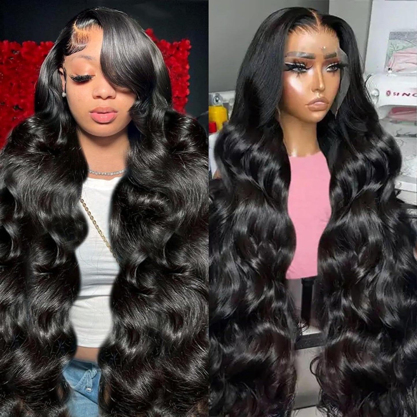 miear 360 Drawstring Lace Front Wigs Human Hair 4/27 Highlight Ombre Wig | 360 HD Full Lace Frontal Wig Body Wave Lace Front Wig Pre Plucked for Black Women 180% Density Honey Blonde Color 28inch