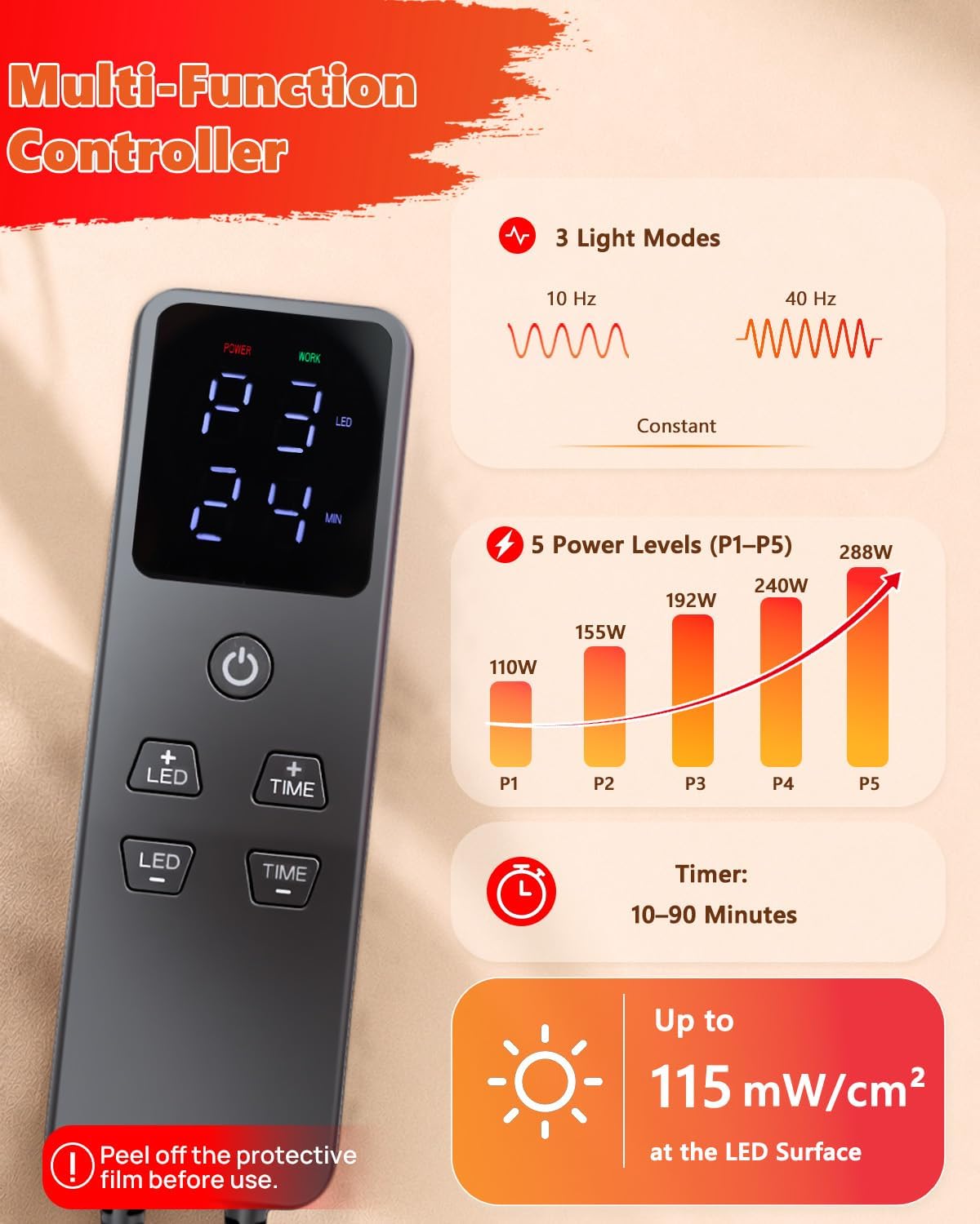 Red Light Therapy Mat Full Body 87.4" x 33", 2874 LEDs, 660/850nm | FSA&HSA Eligible, skin-friendly TPU surface, 2874 3-in-1 LED chips for back, legs, joints and daily wellness routines