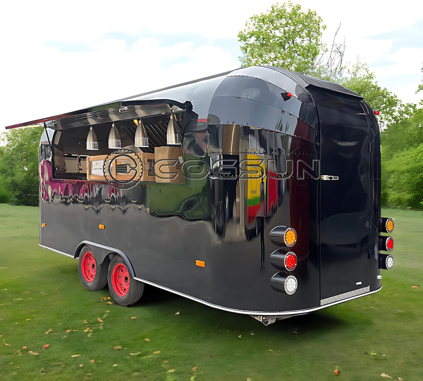 Multifunction Stainless Steel Design Food Trailer Fully Equipped Mobile Snack Food Truck with Full Kitchen Food Concession Trailers for Sale Food Truck Equipment