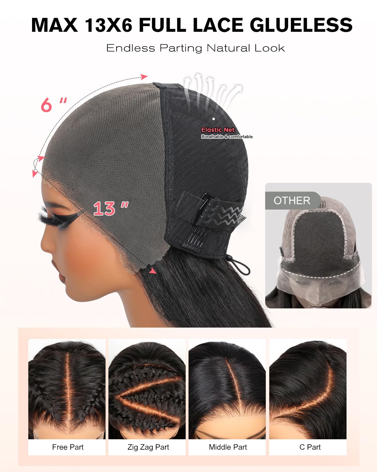 Pull Go 13x6 Drawstring Highlight Lace Front Wigs Human Hair Ombre Honey Blonde 210 Density Skinlike HD Full Lace Frontal Glueless Wigs Human Hair Pre Plucked Pre Cut Straight Balayage Wig 18 Inch
